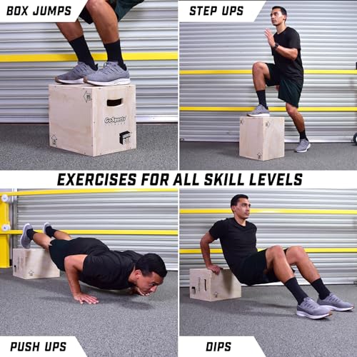 Plyo Jump Box - 3-in-1 Launch Box for All Skill Levels - Small (12" x 14" x 16")
