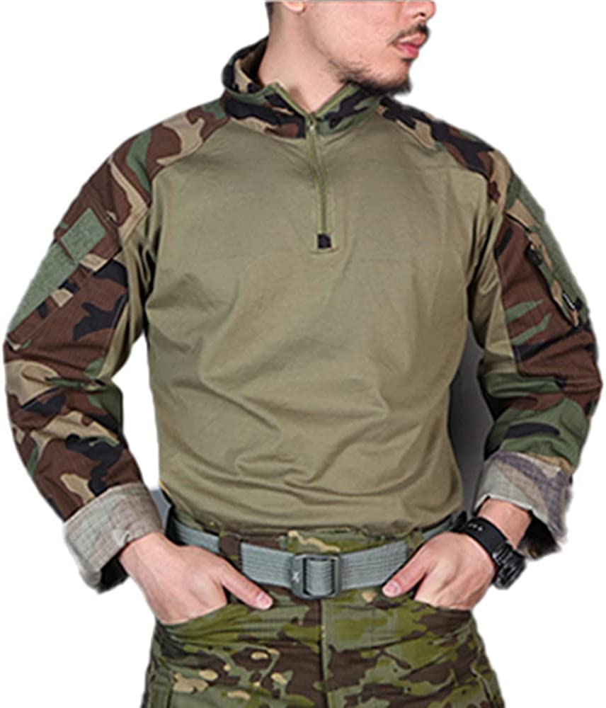 EMERSONGEAR Men's Tactical Shirt,Airsoft Combat Army Paintball Quick Dry Long Sleeve BDU T-Shirt Top