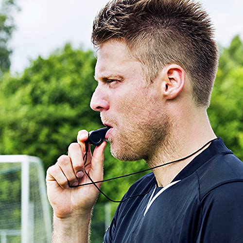 7 Pack Colorful Whistles with Lanyards - Loud Coaches Whistles