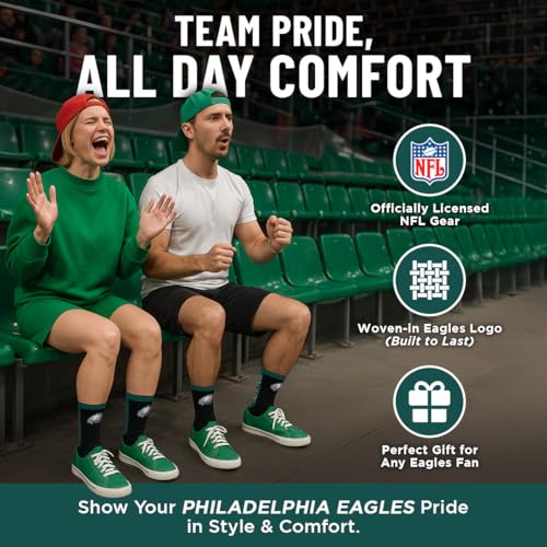Philadelphia Eagles MVP Crew Socks - Large Team Color