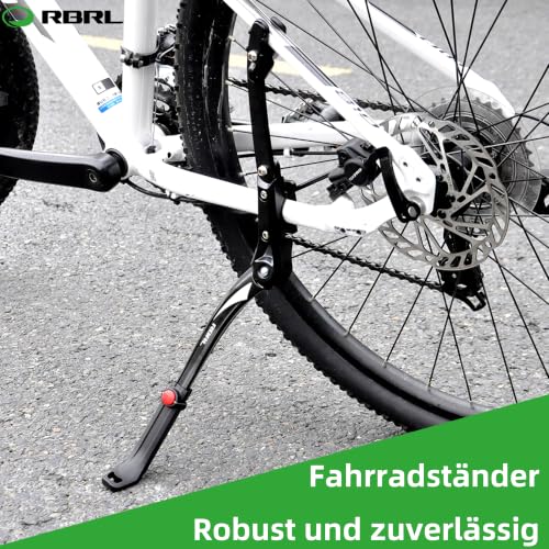 RBRL Bike Kickstand Aluminium Alloy Rear Side Stand, Height Adjustable, 77 lbs Capacity