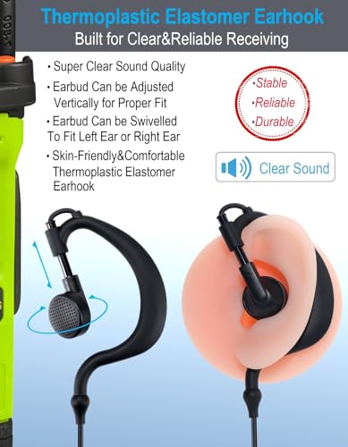 5 Pack Motorola Radio Earpieces for CP100D, CP200D, R2, DLR, CLS, DTR Series