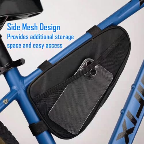 Biuxazi Waterproof Bicycle Frame Bag for Mountain & Road Bikes - Crossbar & Top Tube Storage with Reflective Design