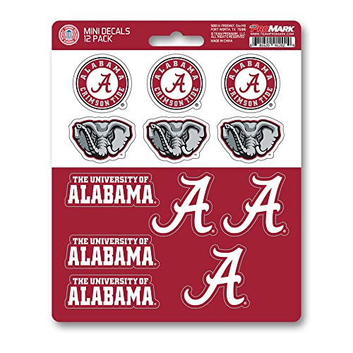 Alabama Crimson Tide Mini Decals Set - 5" x 6.25" - 12 Pack