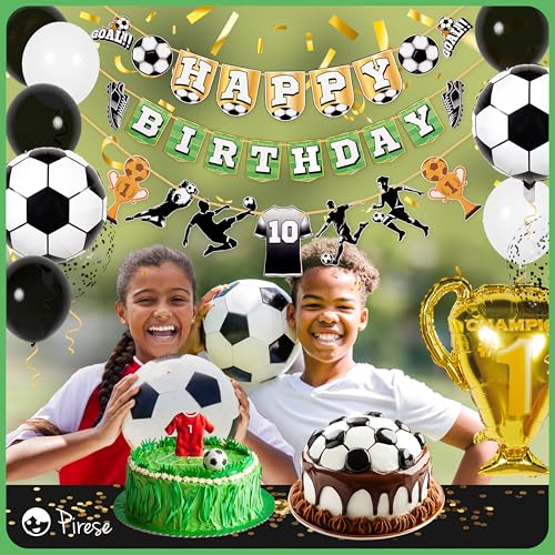 Soccer Birthday Party Decorations Kit - Happy Birthday Banner & Balloons