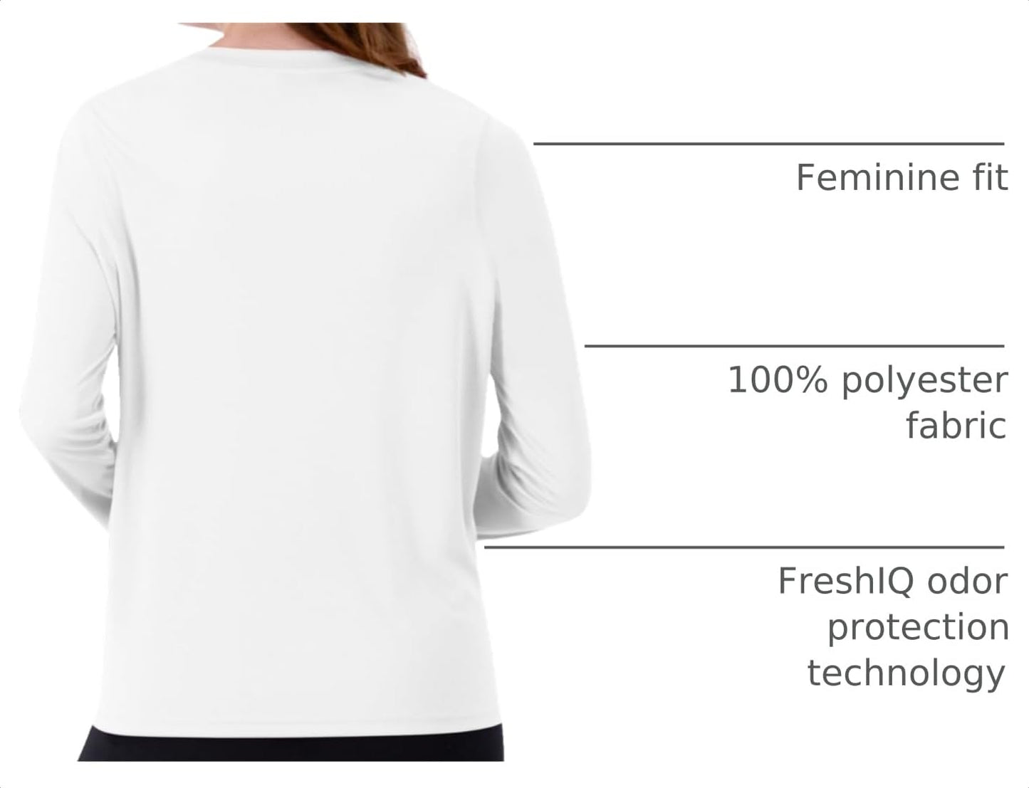 Hanes womens Sport Cool Dri Performance Long Sleeve T-shirt Shirt, White, Medium US