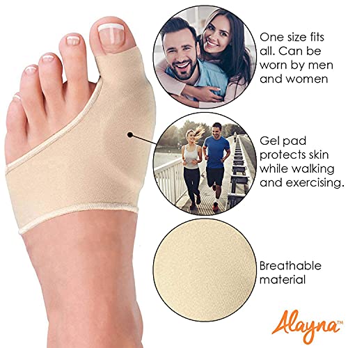 Alayna Bunion Sleeve S Nude — Gel Cushion Foot Support for Women & Men