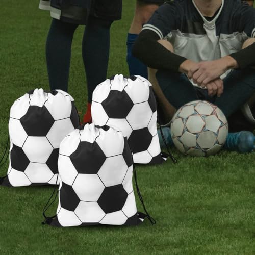 4-Pack Soccer Drawstring Backpacks - Fun Party Gift Bags