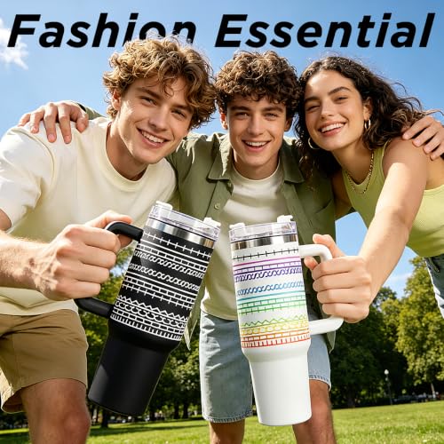 Black 40oz Insulated Stainless Steel Travel Tumbler with Lid & Straw