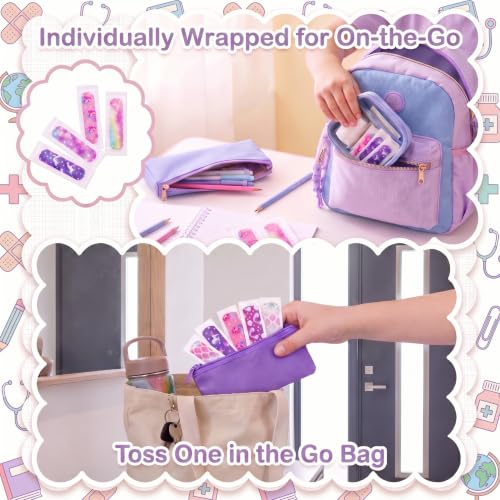 Funtery 8 Styles Kids Fabric Bandages Self Adhesive, 120 Pcs Wrap for