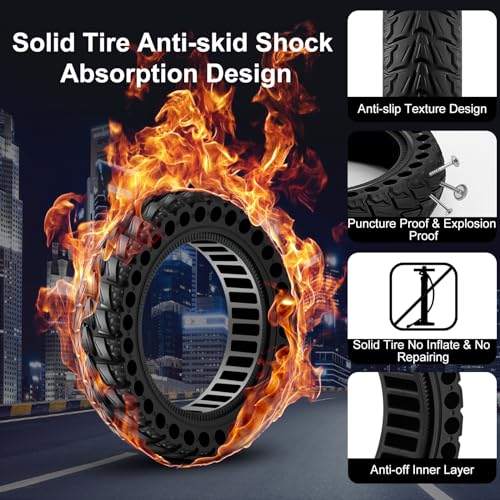 BANGTING 2-Pack 60/70-6.5 Solid Tire for Electric Scooters 10x2.5 (Black) – Fits Ninebot Max G2/G30 & G30D