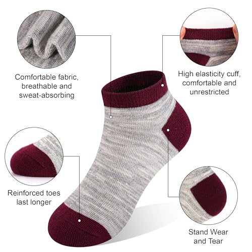 Boys Ankle Socks 12-Pack - Toddler Athletic Low Cut 4-6 Years