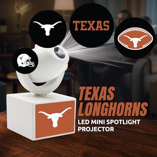 Texas LED Mini Spotlight Projector - 6 Team Logos, Portable & Rechargeable