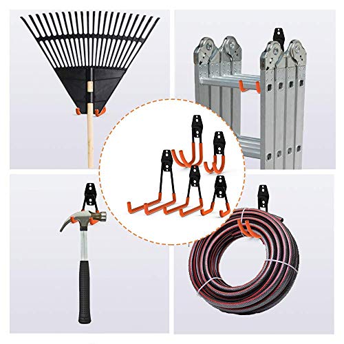 Intpro 12pack Steel Garage Storage Utility Double Hooks Organizer Heavy Duty Wall Mount Tool Holder for Organizing Power Tools Ladders Bulk Items