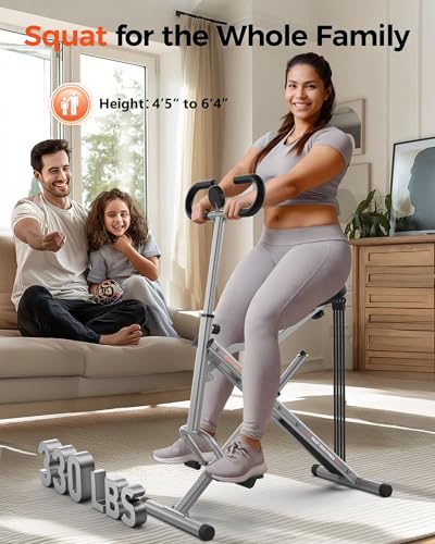 Squat Assist Rower - Foldable Exercise Machine for Glutes & Thighs - Grey
