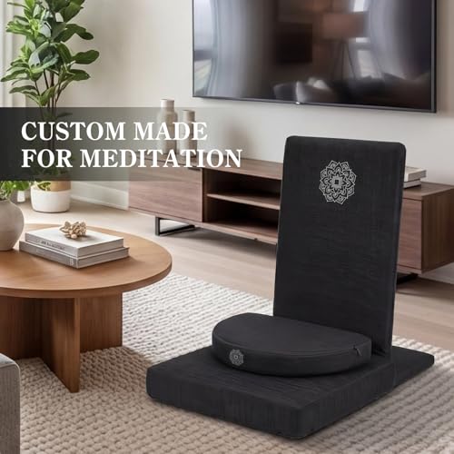 Adjustable Folding Meditation Chair with Buckwheat Cushion
