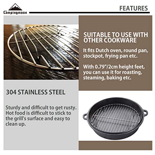 CampingMoon Round Cooling Rack 9.5 inch / 24 cm Stainless Steel