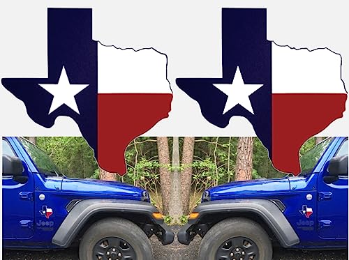 Texas Flag Stickers - 5.5 x 5.5 Vinyl Decals (2 Pack)