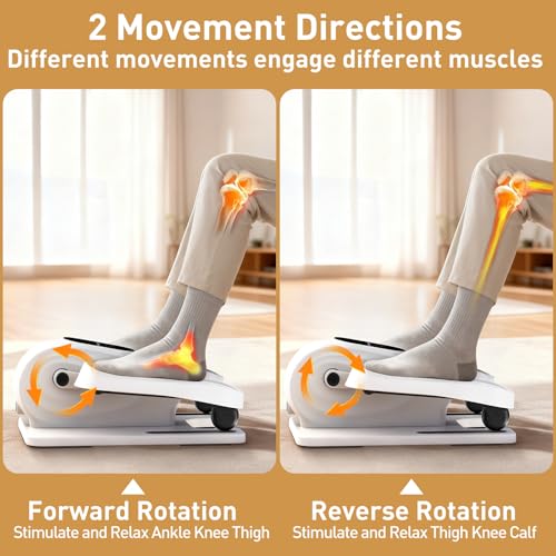 Under Desk Elliptical Exercise Machine - White, 15 Speeds