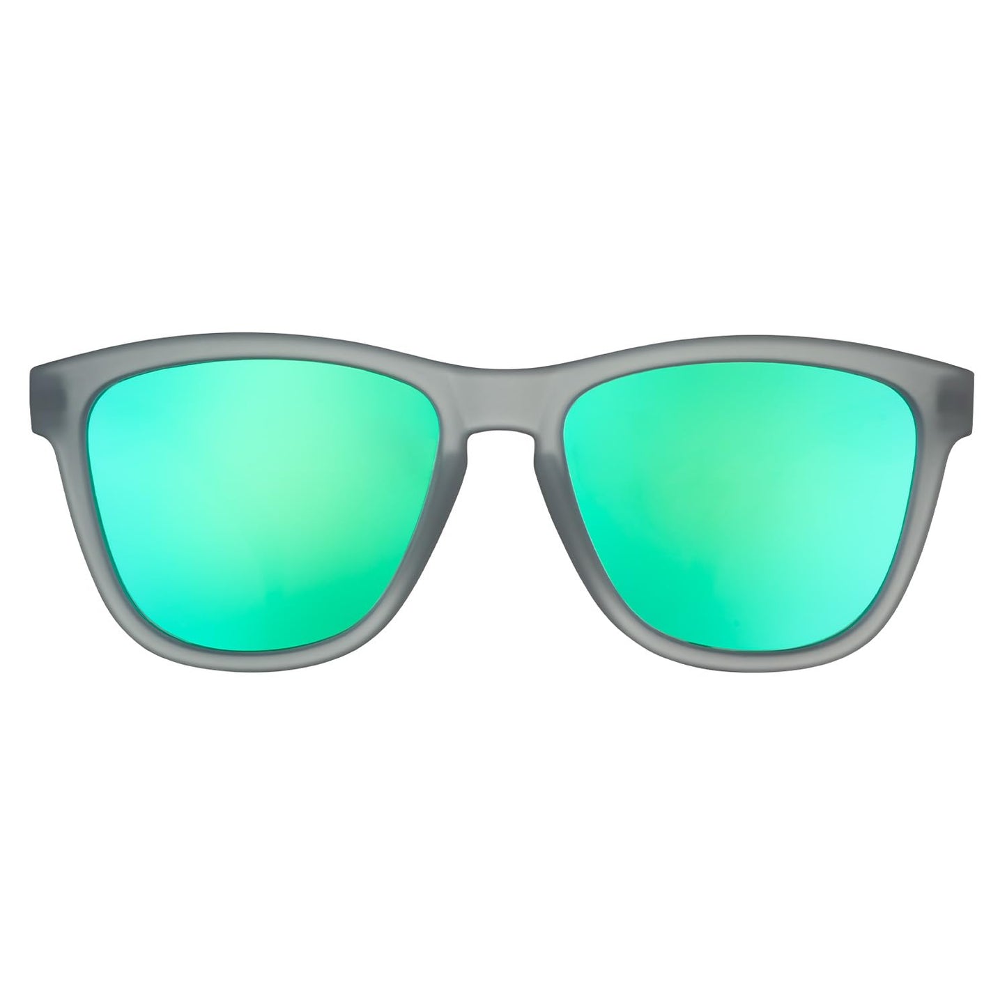goodr Silverback Squat Mobility Polarized Sunglasses, Medium Sized (OG), Dark Gray Translucent Frames with Light Green Mirrored Reflective Lenses, UV400 Protection, No Slip, No Bounce