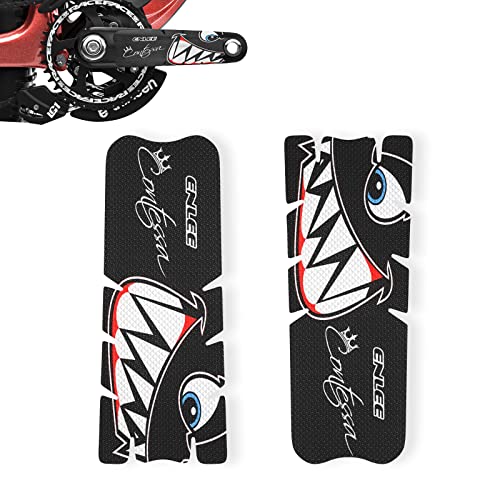 ENLEE Mountain Bike Frame Protectors for Crankset & Handlebar 14x5.5cm Black - Pair