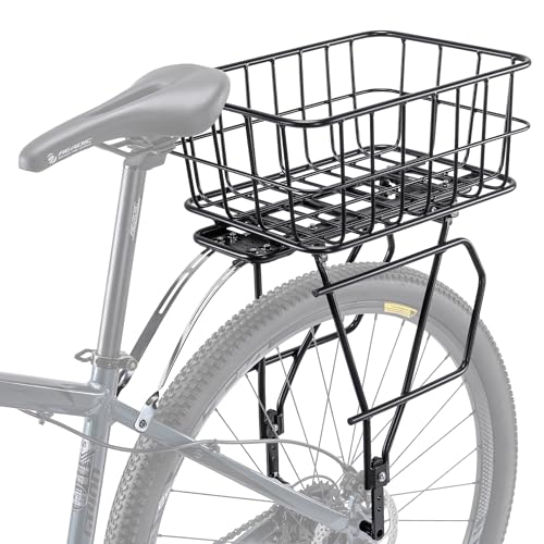 Bike Cargo Rack with Basket - Fits 26”-29” & 700c Wheels