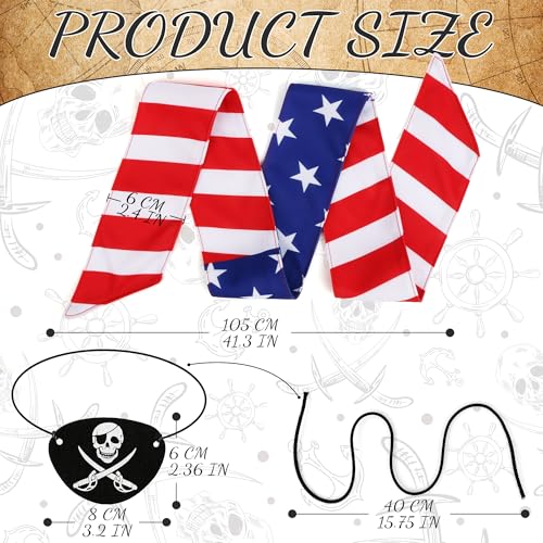 Pirate Costume Accessory Set - Red and White