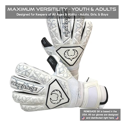 Renegade GK Triton Polaris Goalie Gloves - Adult & Youth, 3 Styles, Level 2 - Pro-Tek Fingersaves & Super Grip
