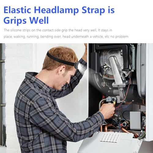 Elastic Headlamp Strap Replacement - Comfortable 1" Headband