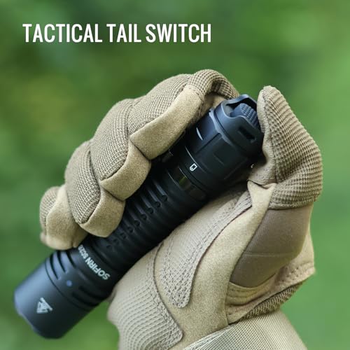 Sofirn SC28 Pocket Flashlight 2800 High Lumens, Rechargeable Tactical Falshlight Waterproof with Tail Switch & Two User Interfaces, Powerful LED Flash Light for EDC, Emergency, Camping, Outdoors