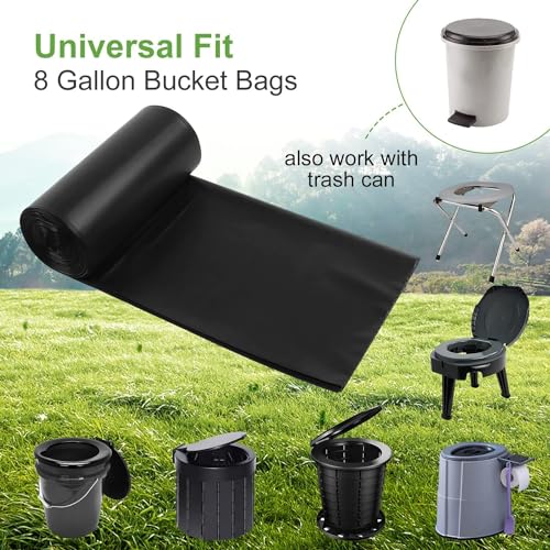 25 Count Biodegradable Portable Toilet Bags - 8 Gallon Camping Waste Bags