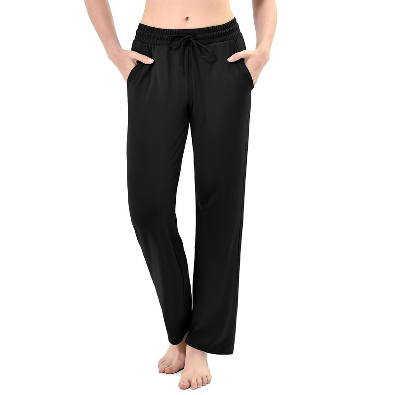 Walifrey Wide Leg Sweatpants for Women, Baggy Track Pants with Poackets Drawstring for Joggers Casual Wear(Black XL)