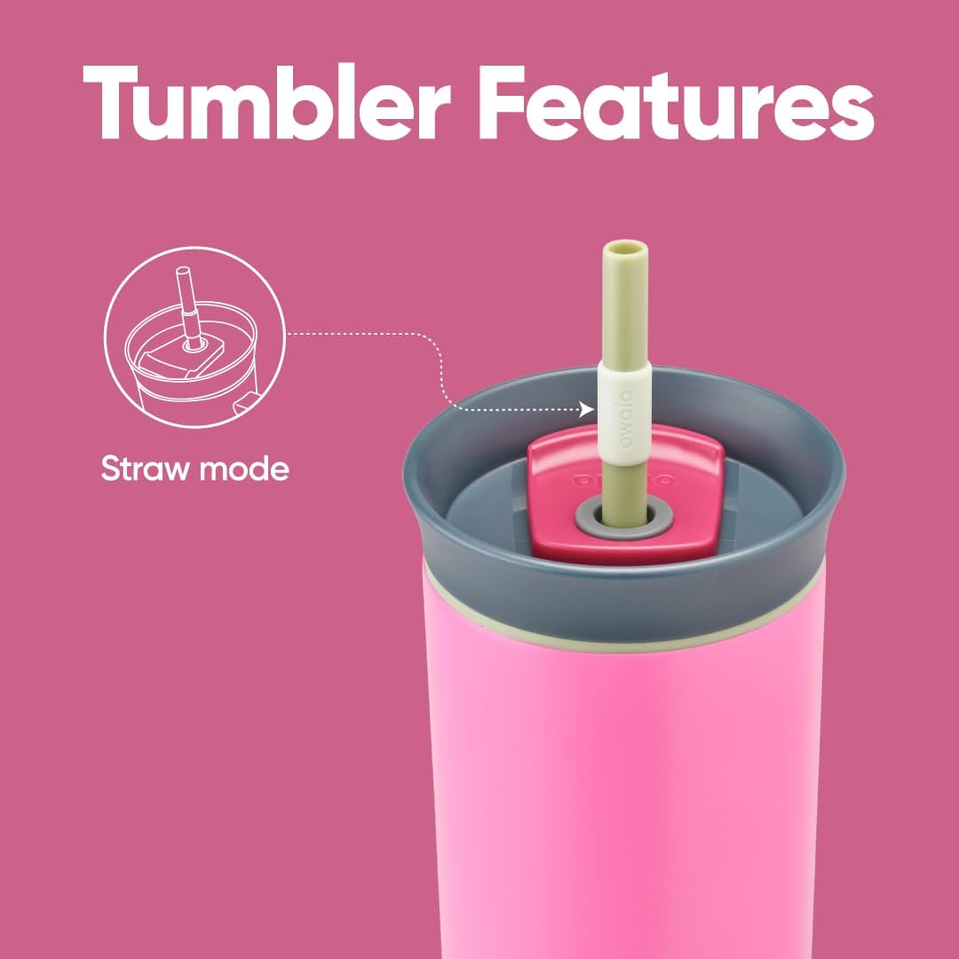 Owala Stainless Steel Travel Tumbler - Triple Layer Insulation, Spill Resistant Lid & Straw, 24 oz | Watermelon Breeze