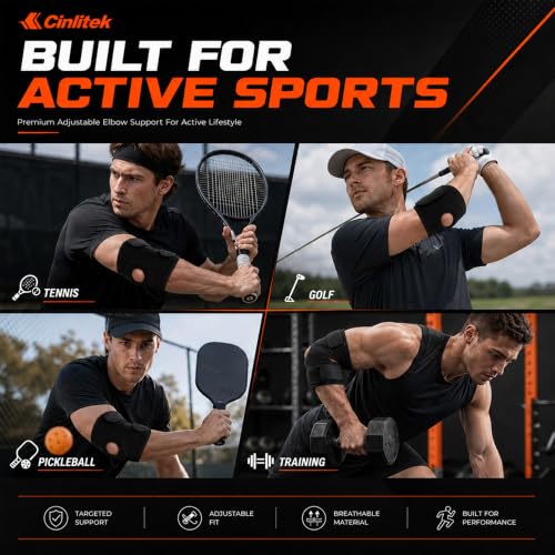 Tennis Elbow Brace - Adjustable Compression Support for Sports