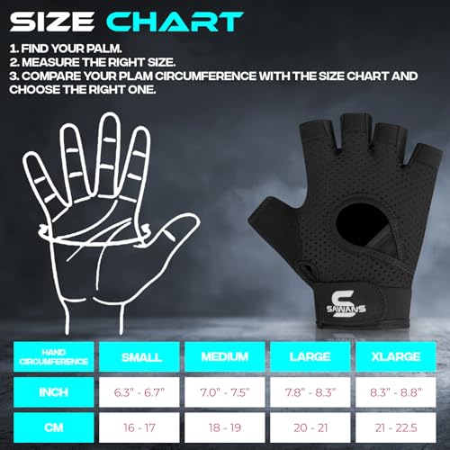 Gym Gloves for Weight Lifting - Breathable Non-Slip Grip - Black, Large