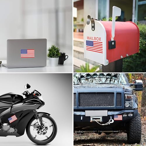 USA Flag Stickers - Pack of 4 Vinyl Decals 4" x 2.5" - Full Color