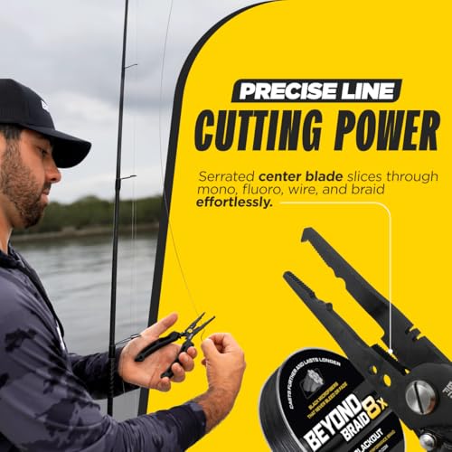 Beyond Fishing QuickRig 7" Black Saltwater Pliers with Line Cutter & Crimper