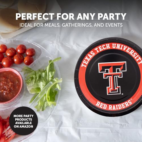 Texas Tech University 20-Count 9-Inch Paper Plates for Celebrations