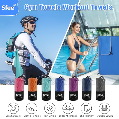Microfiber Travel Towel Set - Quick Dry, Super Absorbent, 32" x 16" - Navy Blue