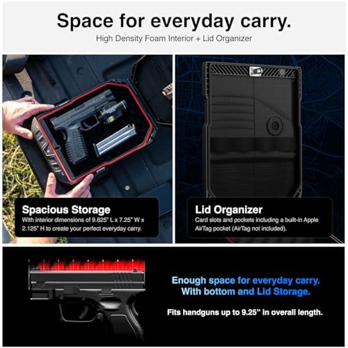 Biometric Lockable Portable Travel Pistol Safe - LifePod 20