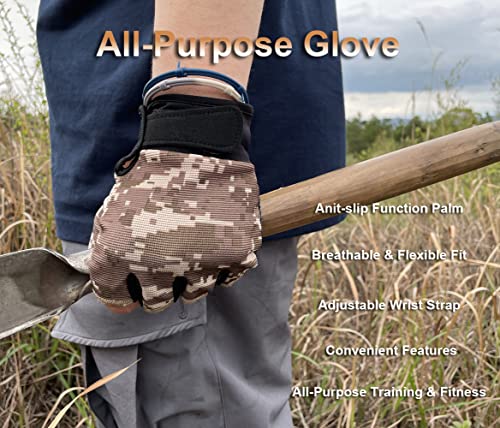 Fingerless Tactical Gloves for Men & Women - Medium Black