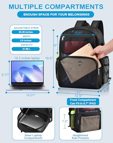 Heavy Duty Mesh Backpack - Transparent Beach & Pool Bag
