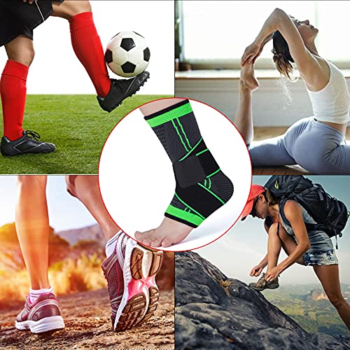 Ankle Support Brace - Elastic Compression Sleeve with Adjustable Wrap