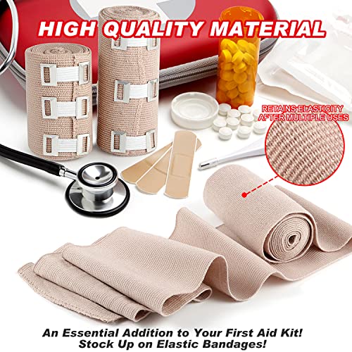 FRESINIDER Premium Elastic Bandage Wrap 4 Pack, 3 and Inch, 24 Clips