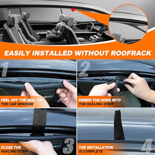 Rooftop Cargo Tie Down Hook Straps - Secure Roof Bags & Cargo