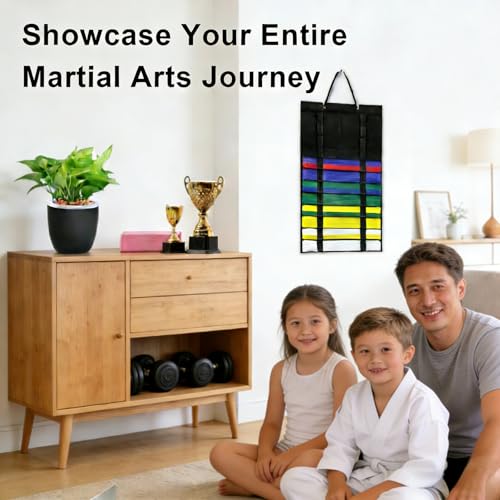 Karate Belt Display Rack - Holds 12 Martial Arts Belts
