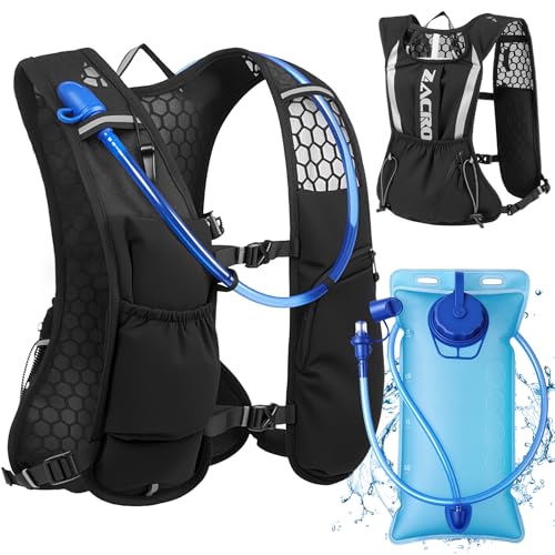 Lightweight Hydration Vest Backpack with 2L Bladder - Black