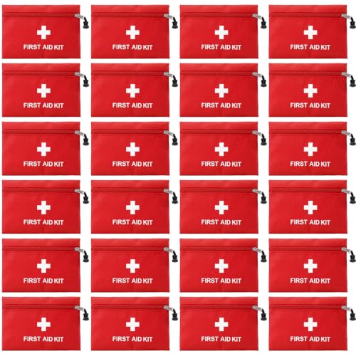 24Pcs Mini First Aid Bag - Durable Oxford Cloth Travel Pouch