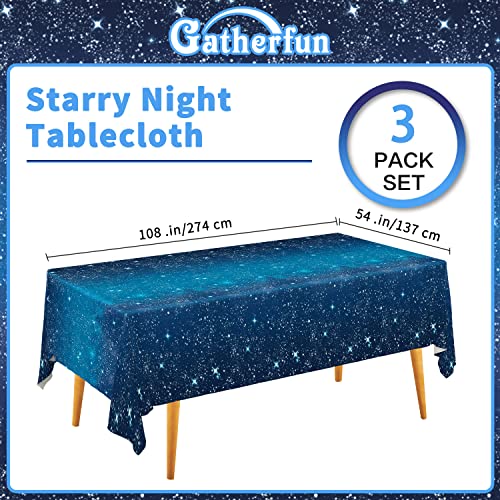 Space Tablecloth - 3 Pack Waterproof Galaxy Design 54x108"