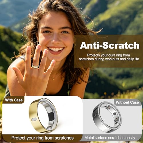 Hexasider 4 Pack Gold Silver RoseGold ChampagneGold Ring Covers for Oura Ring Gen 3/4 Size 7